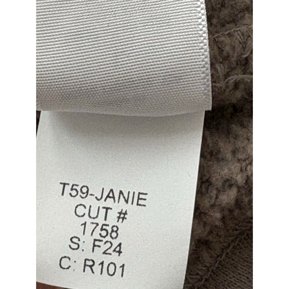 Perfectwhitetee Janie Taupe U-Neck Sweatshirt Large 100% Cotton Slouchy Relaxed - Picture 6 of 8